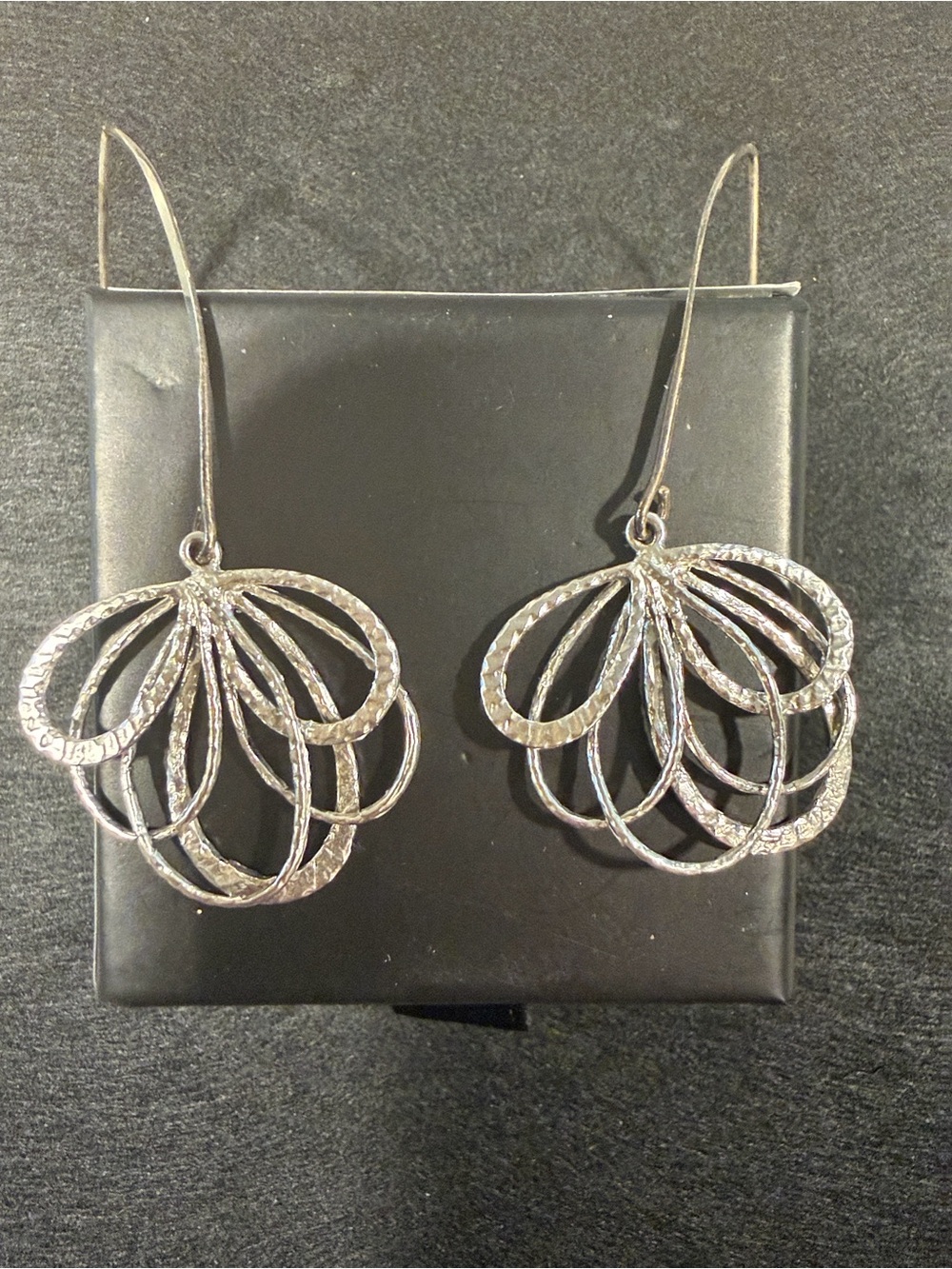 Elegant Silver Fan Drop Earrings - Lightweight Women's Jewelry